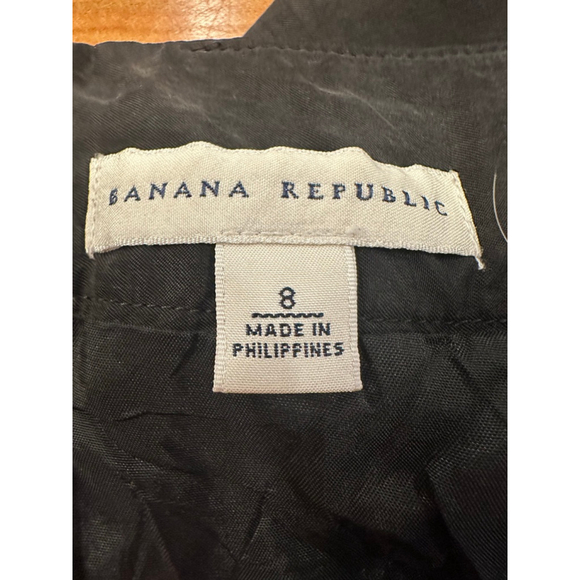 Banana Republic Black Tiered Ruffle Mini Skirt Silk-Like Cupro Size 8 Goth Boho - Picture 7 of 10